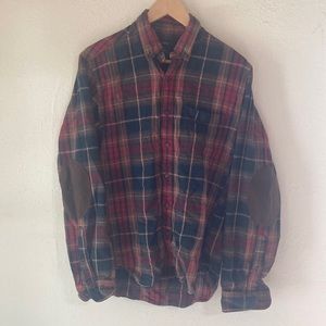 J Crew flannel with elbow patches. Size Small.